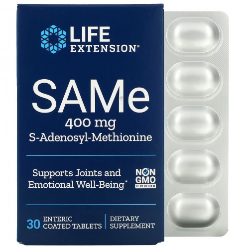 Life Extension, SAMe (дисульфат тозилат), 400 мг, 30 таблеток, покрытых кишечнорастворимой оболочкой